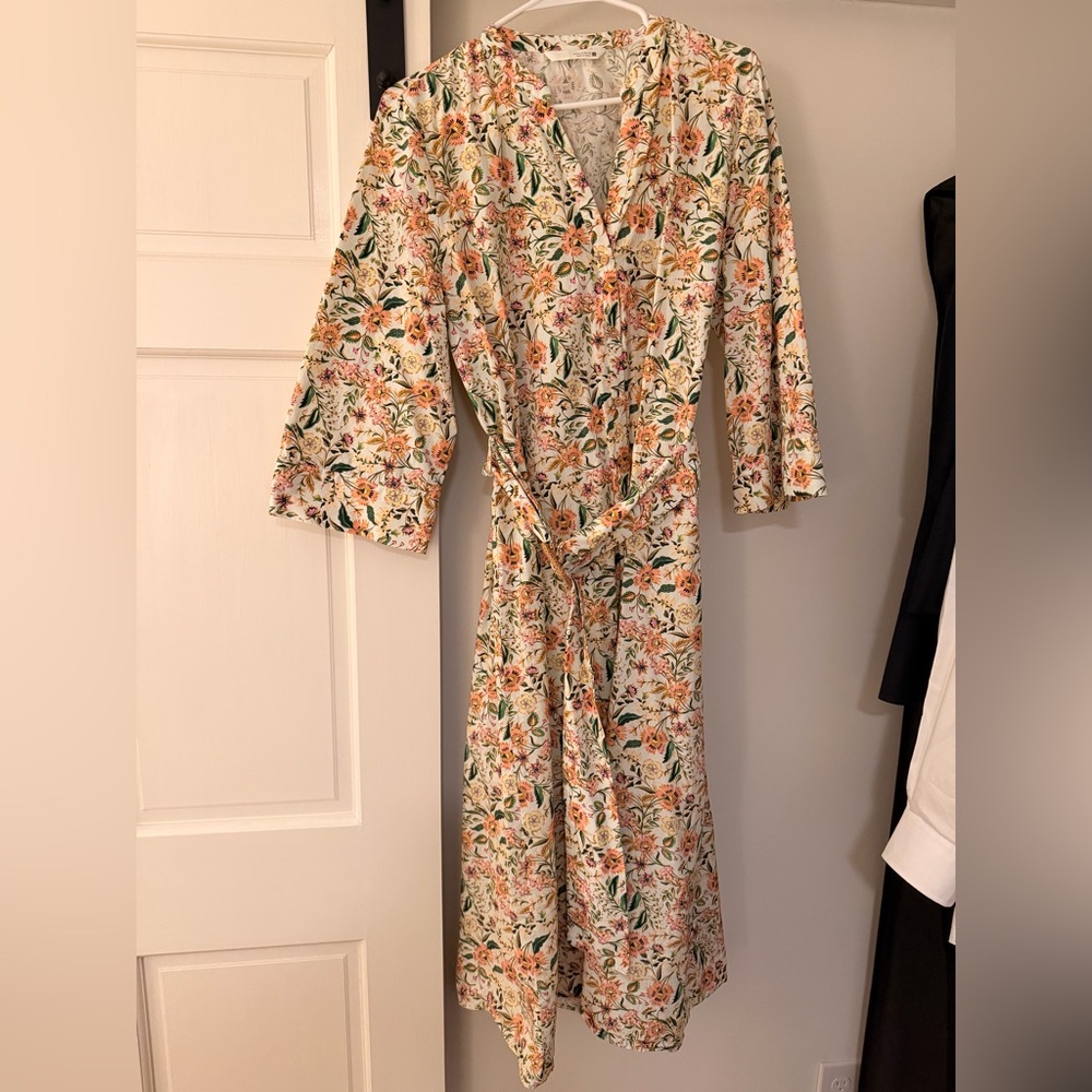 Zara Printed Poplin Midi Dress | XL